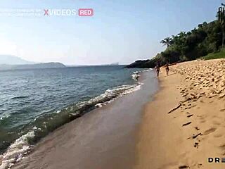 Pervertida Flashes Boobs on Beach Before Wild Rock Encounter