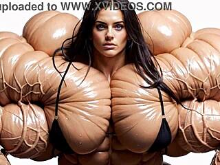 natasha's muscles swell huge at pump factory