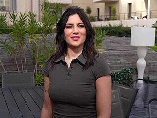 Laury, you hot slut, getting lifted by two guys!