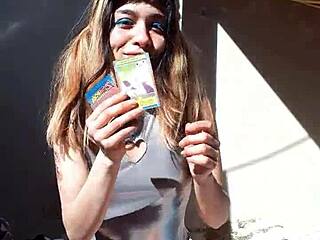 Bonneyuwu in cute cosplay outdoors