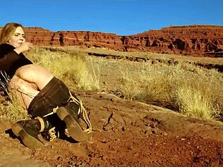 Big-ass blonde whipped hard before rough anal in dirty outdoor BDSM