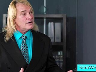 Nina White Gives Evan Stone Wet Nuru Massage On Nu-Bay