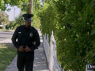 Gorgeous Amber Moore Can't Resist a Man in Uniform for Intense Blowjob and Riding