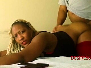 Fat Ebony Babe Sucks and Fucks Huge Black Cock in Homemade Clip!