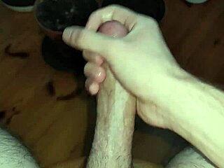 Young 18+ Amateur's Homemade Masturbation Session with Huge Cock Leading to Cumshot Orgasm.