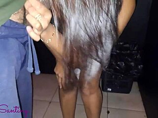 Hot slut sucks monster black cock publicly, then rides big dick eater