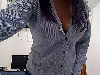 super excited secretary touches herself dirty!