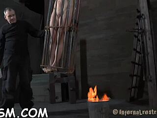 Tough playgirl submits to lusty caning in bdsm play