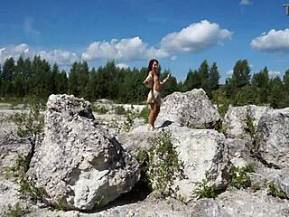 Whoa! Check Out This Topless Dance in a Quarry!