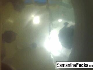 Samantha and Abigail Mac Dive Into Steamy Tub Sex by the Pool