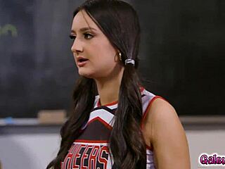 Three hot students Eliza Ibarra, Kendra Spade, and Vanna Bardot share naughty kisses 😘