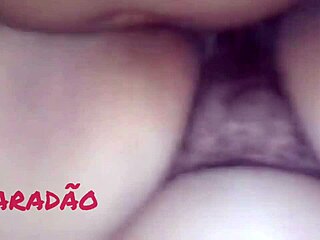 Cumming deliciously in hairy pussy while massaging big natural tits