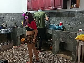 Fat neighbor shakes big ass in homemade roleplay