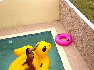 Maxine X Intensely Plays With Her Wet Pussy While Sunbathing By The Pool