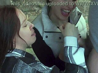 We Sucked Him Together on Vacation in Intense Threesome