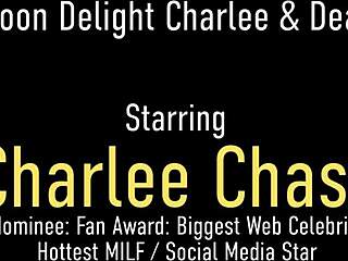 Big-Boobed Housewives Charlee Chase and Deauxma Take Cum on Their Tits After Sucking