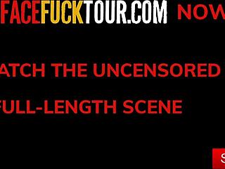 Big Tits Teen 18+ Enjoys Rough Drooling Blowjob On Her Knees