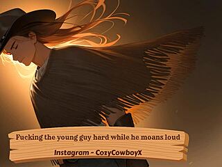 fucking that young guy hard as he moans loud