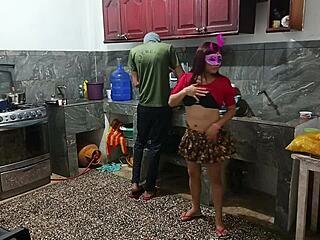 Fat neighbor shakes big ass in homemade roleplay