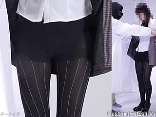 pantyhose fetish exploration in stockings and skirt