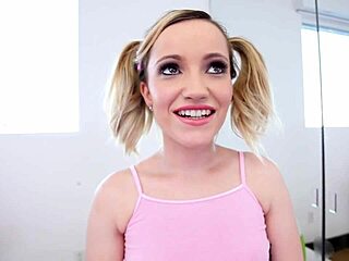 19 Yo Blonde Babe With Small Waist In Pov Blowjob Scene