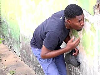 Another way to enjoy neighbor in abandoned garage with dildo play 😜