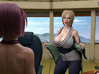 Hey, check this big tits woman handling a monster cock