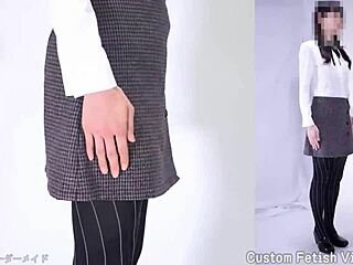 pantyhose fetish exploration in stockings and skirt