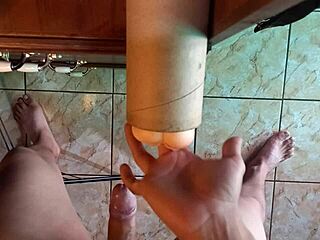 Fuck this huge real doll's vagina with toys until cumshot!