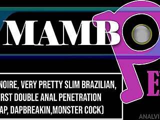 Khali Noire, pretty slim Brazilian, takin’ first double anal penetration with monster cocks... dang!