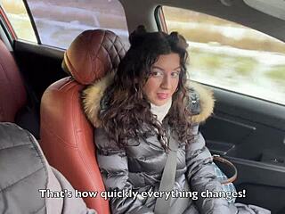 Katty West fucks boyfriend in public car!