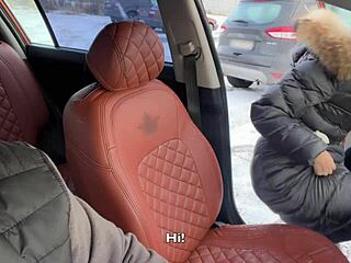 Katty West fucks boyfriend in public car!