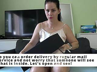 Anna Unpacks Xspacecup Masturbator for a Naughty Footjob Test Session