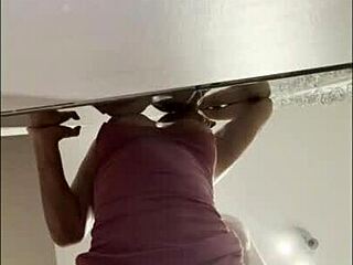 Coming home from the night club, husband punishes wife with intense fingering and attention to her big natural tits