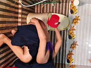 Amateur couple enjoys tender yet rough anal sex at home