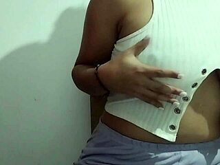 I love watching this cute brunette milf massage her big tits with real homemade pleasure.