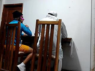 my sheikh's friend banged the waitress right on the table.