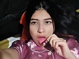 hot latina chica wakes up for real homemade solo play