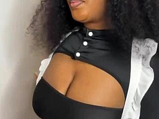 Ebony Maid Caught Riding Boss with Tight Ass Fingered