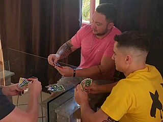 My husband invited friends for cards, I fucked all 3