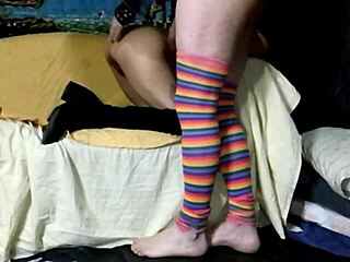 latina brunette plays with boyfriend dressed as girl in bonding roleplay with big toys