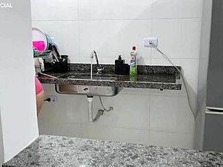 oh man that latina maid with her big butt teases the boss all sneaky like