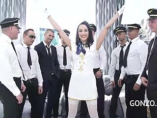 this babe worships big cock after getting holes stuffed double, dripping wet