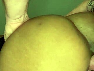 White cock makes ebony milf ass jiggle