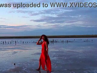 Walk on Red Sunset of Elton Salt Lake