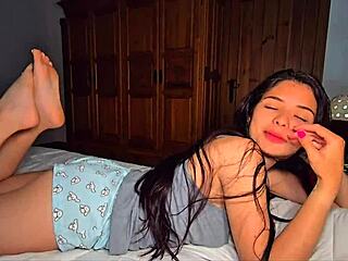 stepsister's friend seduces with intense blowjob and missionary fuck