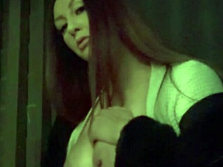 I'm Artemisia Love flashing my big tits outside while smoking