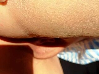 Mature woman flashes huge pussy lips for lovers