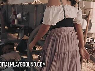 Digitalplayground's vicki chase rides cowboy scott nails slutty cowgirl style.