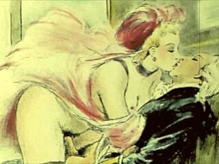 what's so intriguing about this vintage erotic art piece?